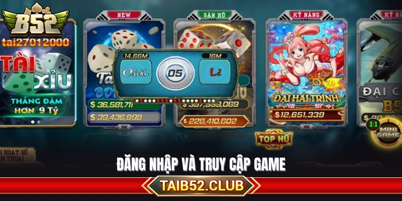 Các bước vào tài khoản và mở sảnh chơi chính thức
